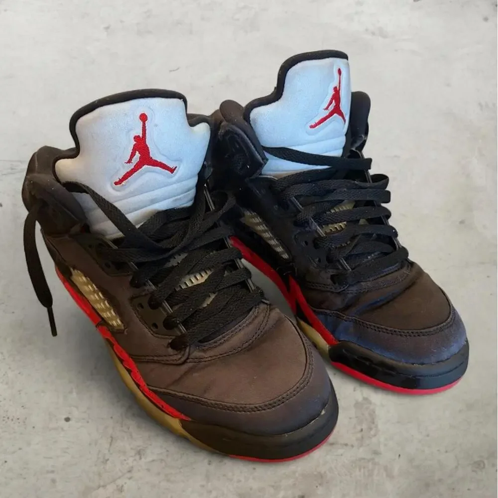 Air Jordan 5 Retro Red Bronze Satin Shoes 6.5Y 440888-006